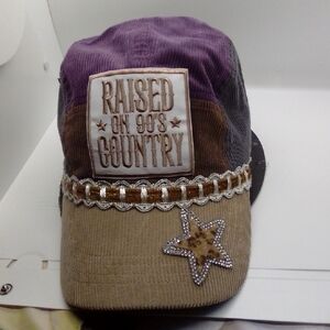 Hand Crafted Purple and Brown Country Hat